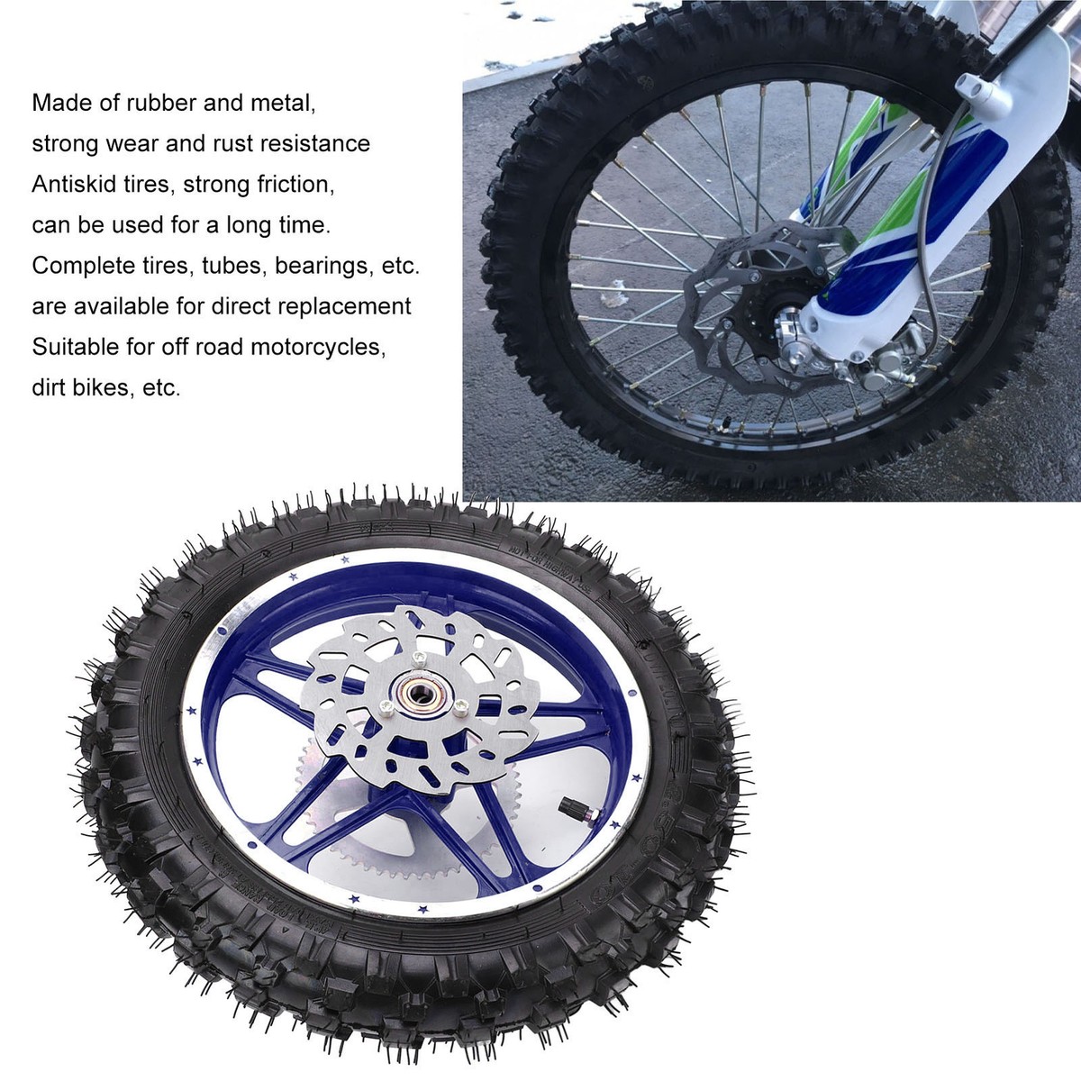 Dirt Bike Rear Wheel Assembly 2.5-10 Inch - Includes Tire, Disc ...