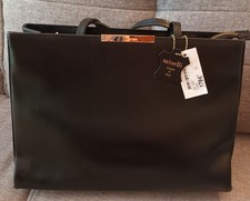 Minelli Damen Tragetasche Leder Schwarz RV Go...