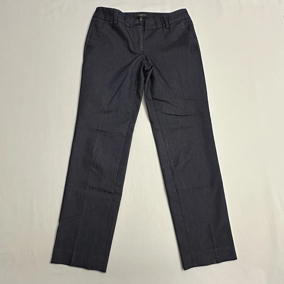 Talbots Pants Women 2 Petite 2p Dark Blue Career Office Trouser Slim Leg Stretch - Image 3 of 4