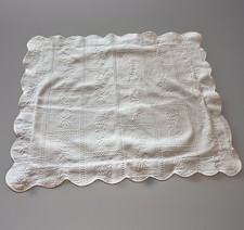 VTG Bloomingdales Matelasse Portugal Cotton White Floral Standard Pillow Sham  