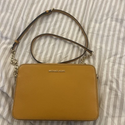Vintage Michael Kors Jet Set Large Cross Body Bag - Mustard Yellow
