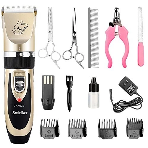 Pet Grooming Kit Clippers Professional Rechargeable Cordless Dogs and Cats Groom