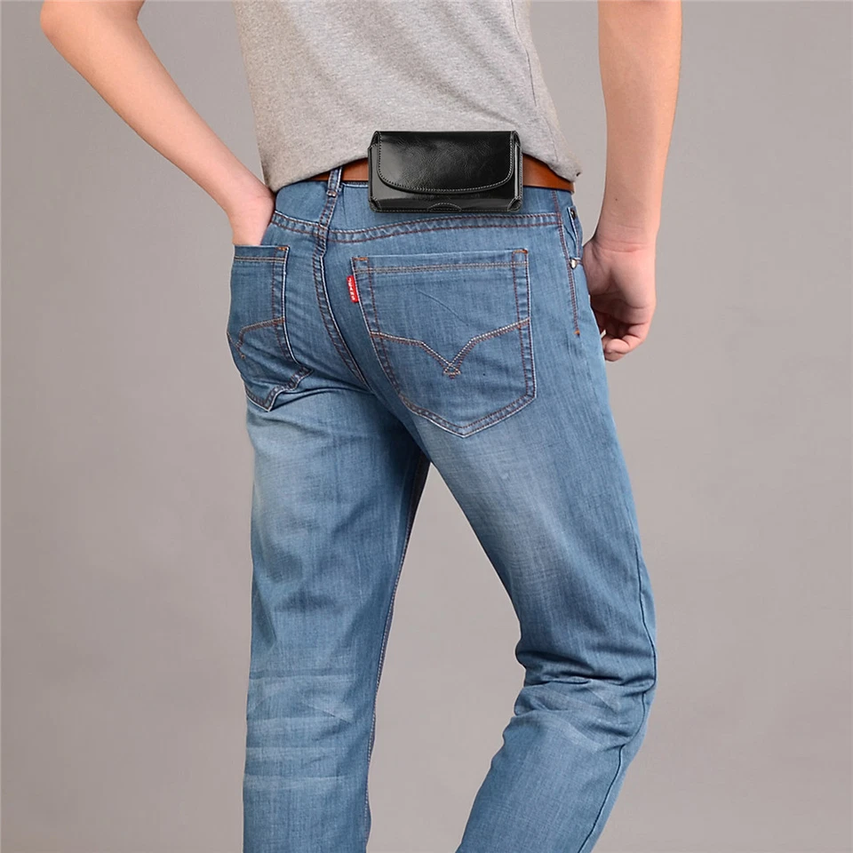 Горизонтальный кожаный мешочек ремень зажим кобура чехол для iPhone 8 7 и SAMSUNG S9/S8 + - Изображение 4 из 4