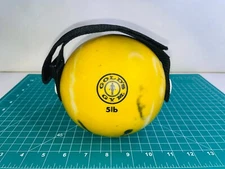 Gold's Gym 5 LBS Black Yellow Weighted Medicine Ball Handle Home Gym Workout