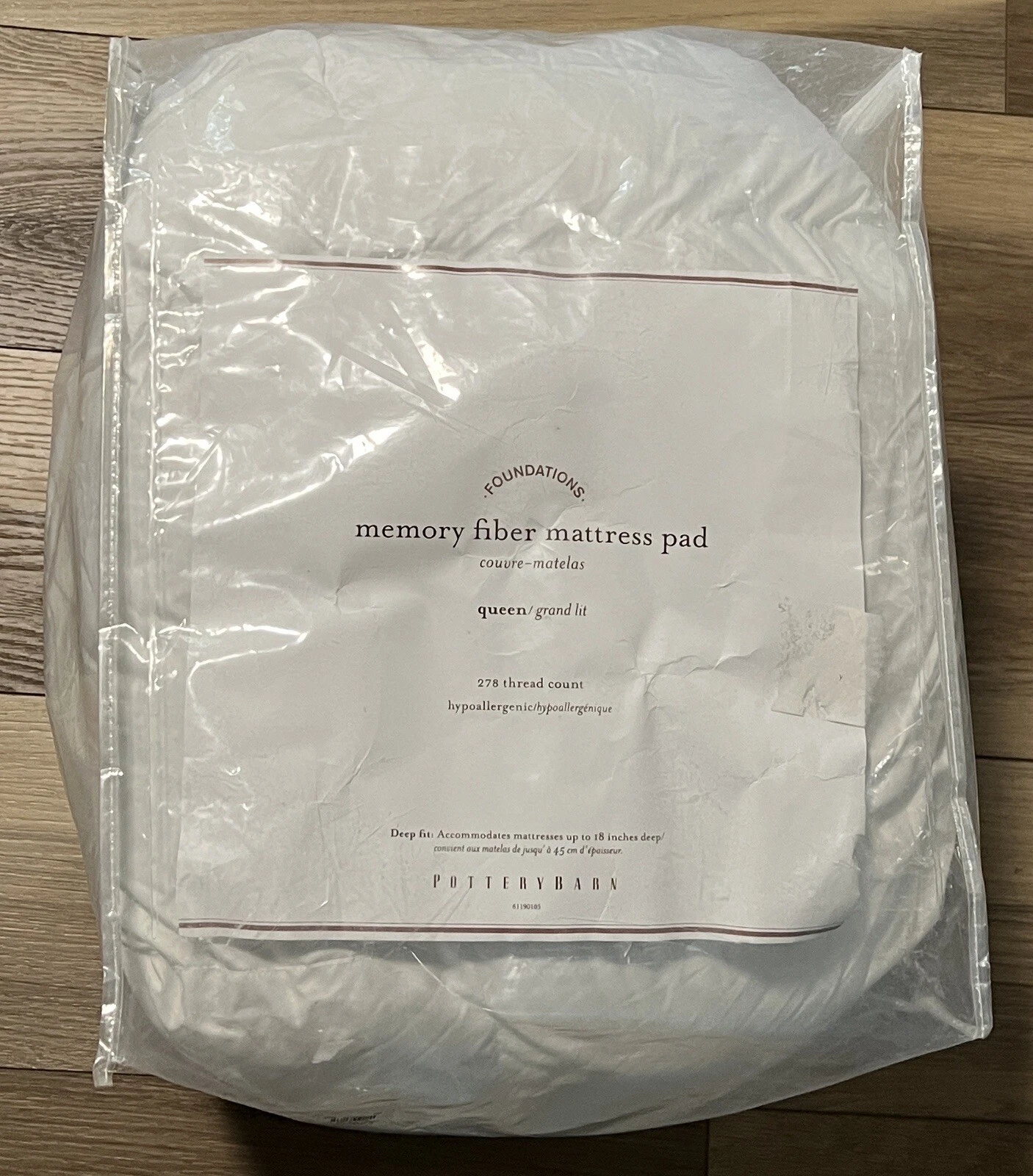 Pottery Barn Ultra Plush Memory Fiber Mattress Pad Queen