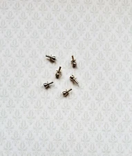 Dollhouse Tiny Gold Brass Knobs Drawer Pulls Set of 6 1:12 Scale Houseworks 1112