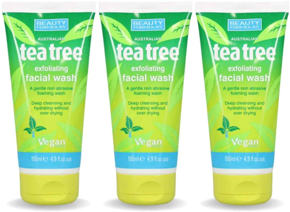 BEAUTY-FORMULAS Beauty Formulas Tea Tree Face Wash Exfoliating 150ml X 3