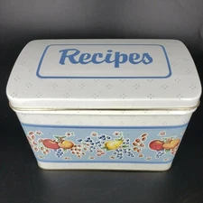 1990 Recipe Tin Betty Crocker Recipe Box General Mills Fruit Design - Vintage