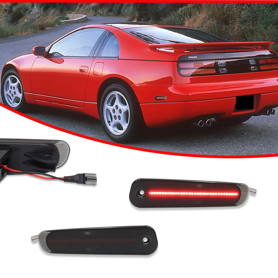 2x Luces LED rojas ahumadas para parachoques trasero laterales para Nissan 300ZX Z32 1990-1996 Foto 2 de 4