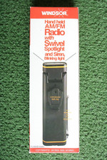 Vintage WINDSOR Handheld AM/FM Radio w/Swivel Flashlight, Siren  Blinking Light