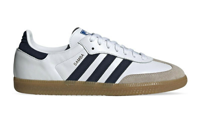 US:14  adidas Originals Men's Iconic  SAMBA OG SNEAKERS  WHITE / CONAVY LAST1