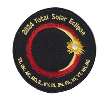 2024 Total Solar Eclipse 13 State Totality Sun Moon Space 4" Patch New