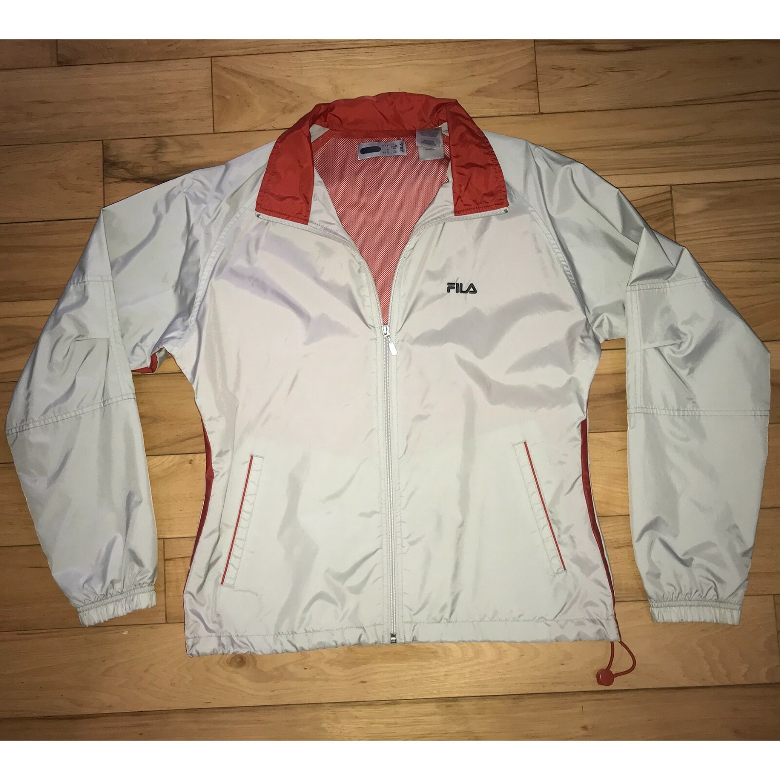 Fila Gray with Rust Orange Windbreaker Jacket Women’s Size L
