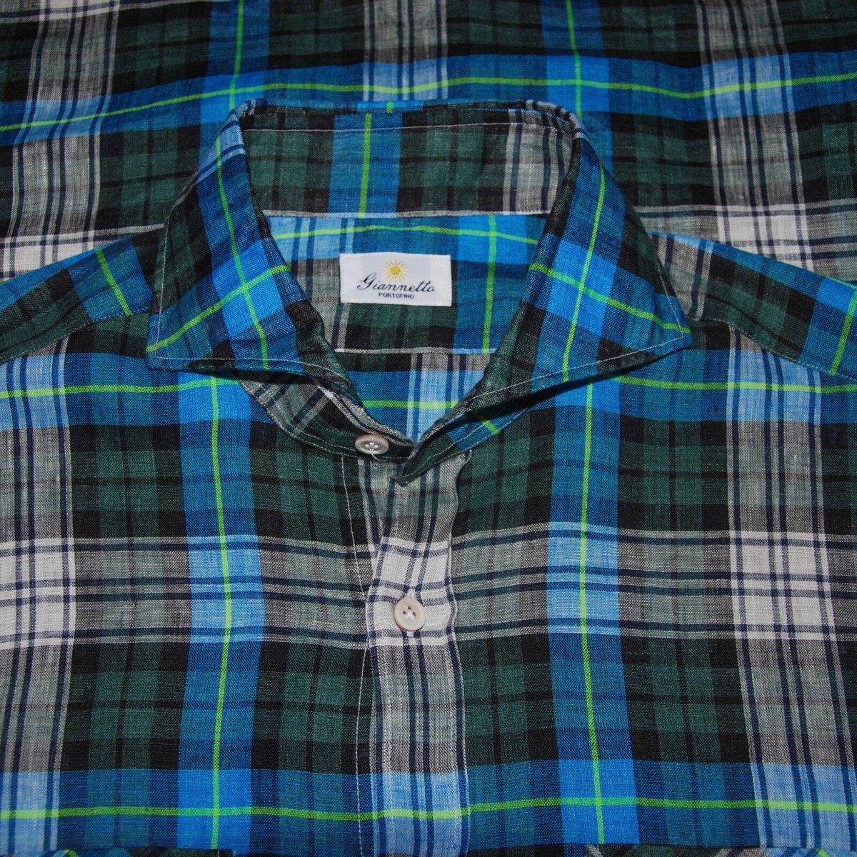 【giannetto】Cotton Check Shirt 38 giannetto】Cotton Check Shirt 38 Giannetto Portofino Men's