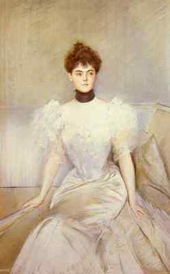 Blechschild Helleu Paul Cesar Portrait einer Dame mit Fächer A4 12x8 Alu
