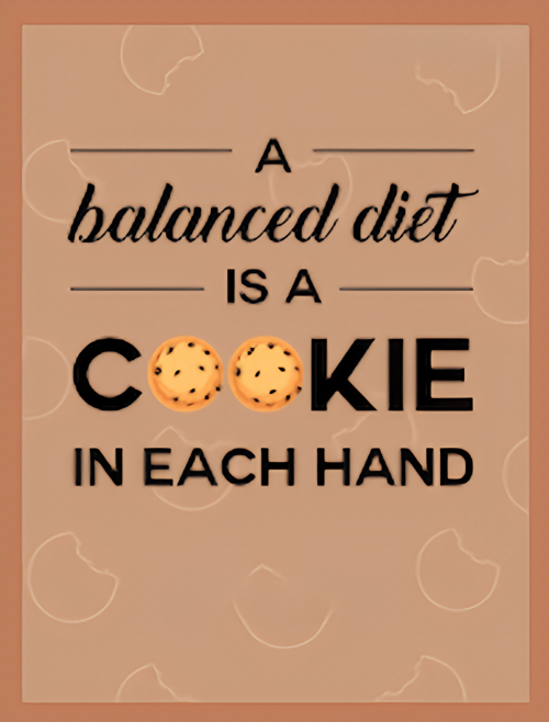 A Balanced Diet Is Cookie In Each Hand Food Snack Dessert Chocolate Chip MAGNET