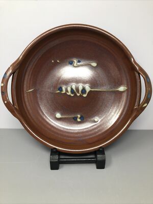 Winchcombe Keramik verzierte Schale mit zwei Henkeln 29 cm Durchmesser Linie & Punkt #1507