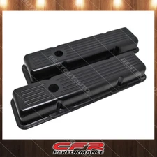 Cobra-Tek Fits  1958-86 Chevy SB Small Block Short Black Aluminum Valve Covers