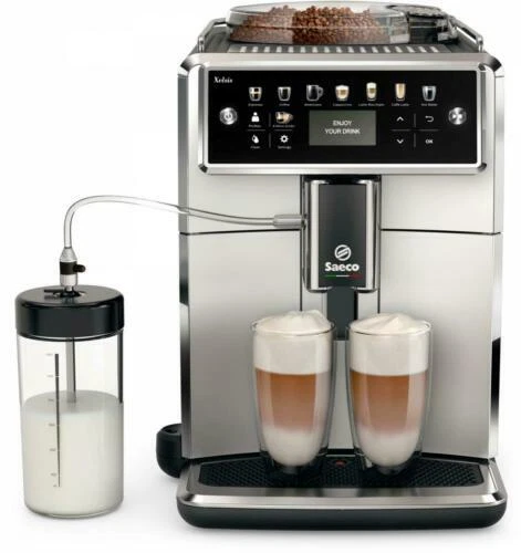 Macchine neri Saeco per caffè espresso con macinacaffè