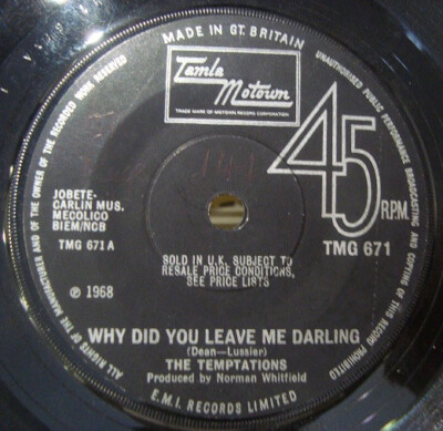 The Temptations - Why Did You Leave Me Darling (7'', Sol)