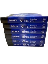 Sony T120VRH Premium Grade VHS Video Tapes With Stickers 6 Pack