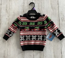 Toddler Boys' Disney Pixar Cars Lightning McQueen Christmas Sweater - Black 12m