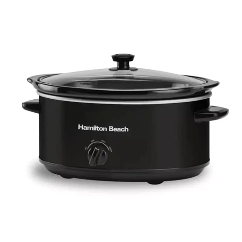 HAMILTON BEACH HBSC070B 6.5L LARGE 8 PORTION CERAMIC BOWL SLOW COOKER IN BLACK - Picture 1 of 6