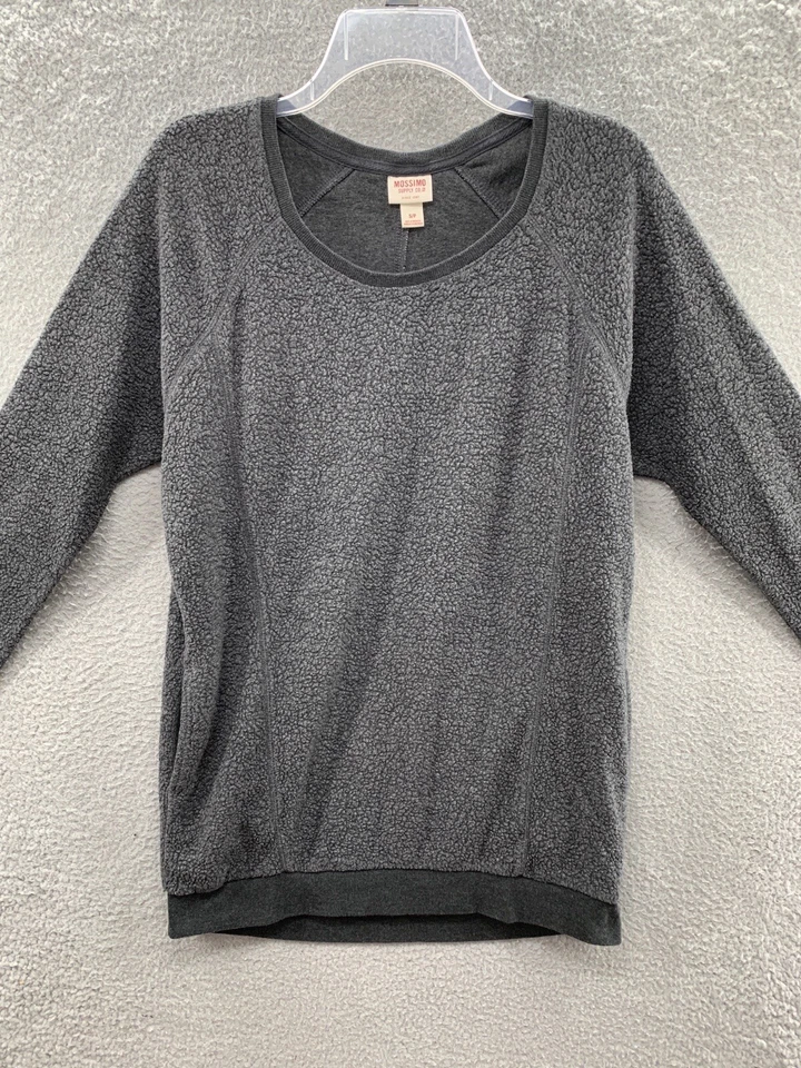 Suéter Top Mossimo Supply Co Mujer Gris Manga Larga Bolsillos Mezcla Algodón Talla S Foto 3 de 4