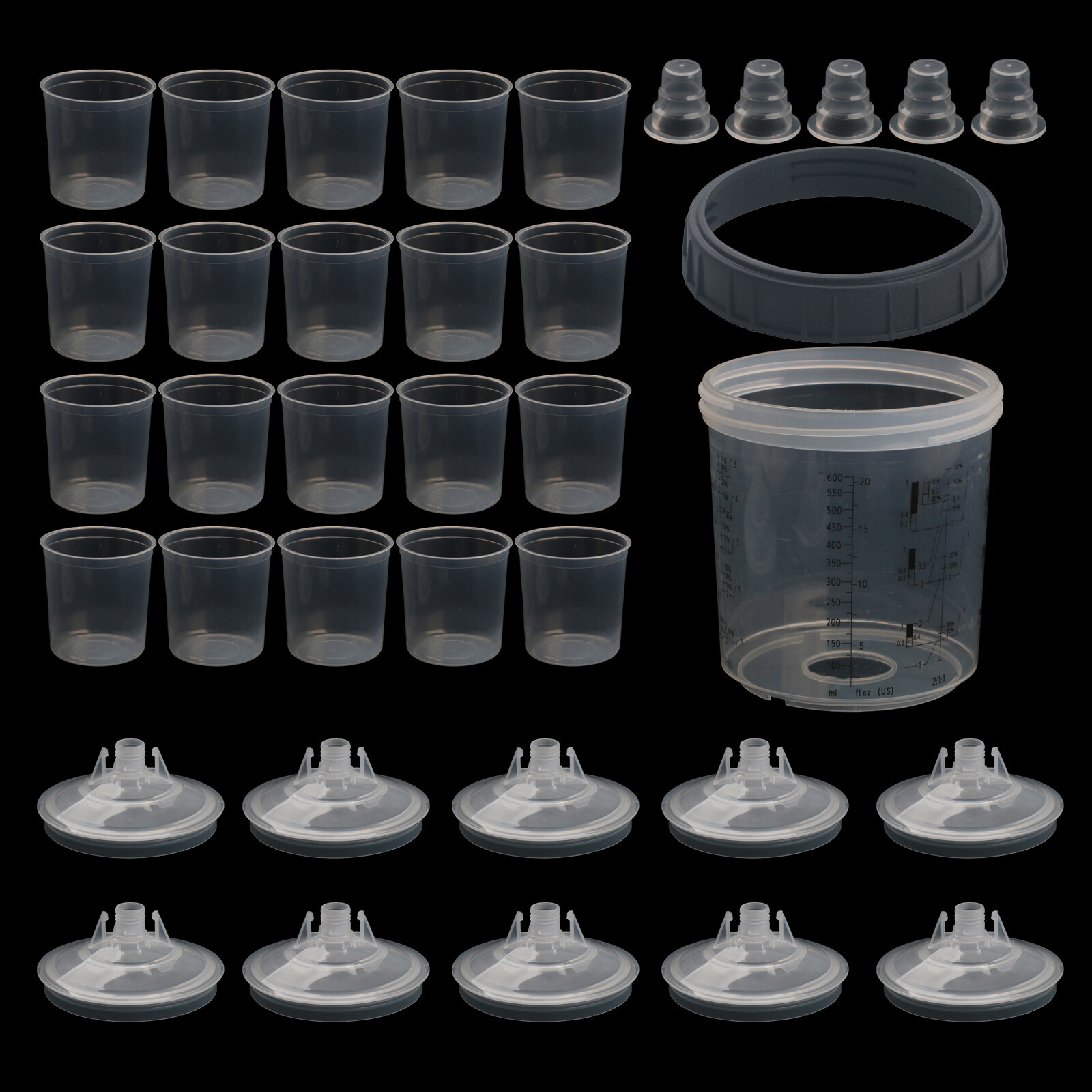 Automotive Paint Mixing Cups and Liners Kit Disposable Spray Paint Gun