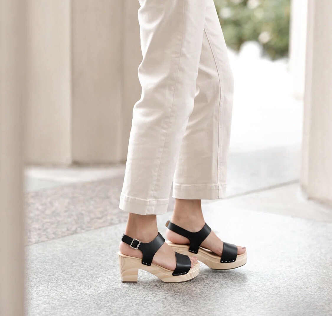 NEW Nisolo All Day Open Toe Clog Black Womens Shoes Size 7 Leather