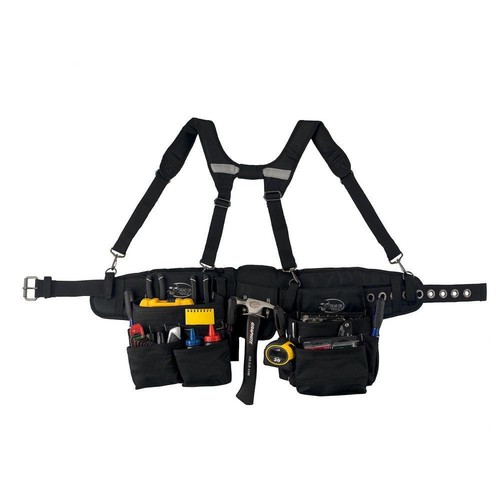 DEAD ON TOOLS Work Tool Belt Tool Storage Suspension Rig With Suspenders Black - Picture 3 of 12