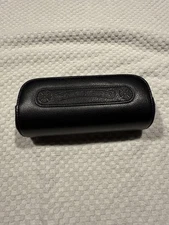 CHROME HEARTS Pebbled Leather Eyeglasses Case Black Piece Of Zipper Broken