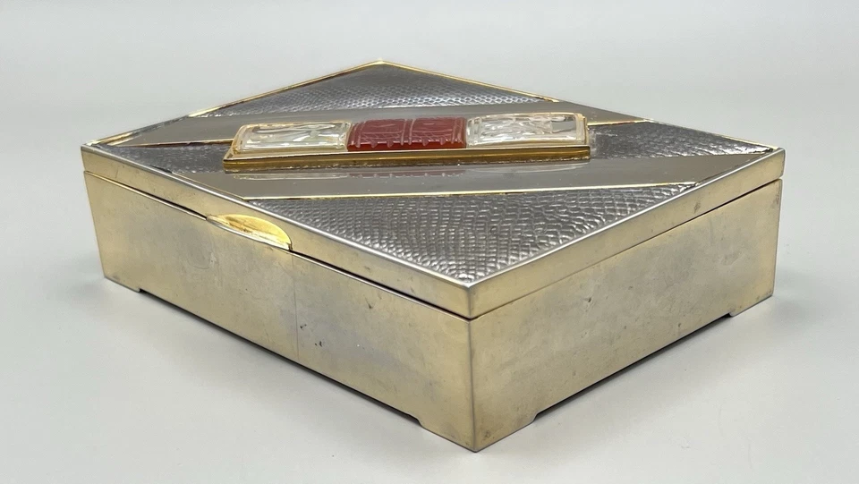 Bolso sin asas vintage de colección Judith Leiber gemas grabadas en oro metálico Foto 3 de 4