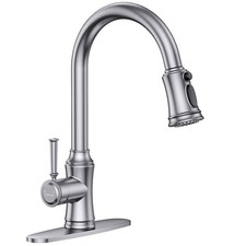 Kitchen Faucet with Pull Down Sprayer, Single Handle High Arc Utility Sink Fa...