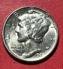 1942 Choice Uncirculated US Mercury SILVER Dime "Philadelphia" Mint! Old Coin!
