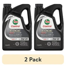 2 PACK Castrol EDGE High Mileage 0W-20 Advanced Full Synthetic Motor Oil 5Quarts