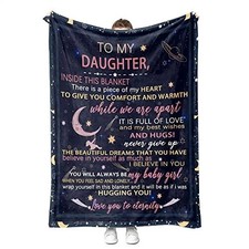 to My Daughter Blanket from Dad Mom Warm Letter Throw Blanket for Daughter Bi...