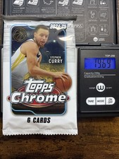 Heavy 19.69g Topps 2024-2025 Sealed Chrome NBA Stephen Curry 6 Card Booster Pack