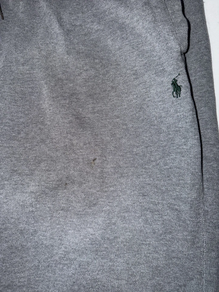 Calça de Moletom Vintage Polo Ralph Lauren Masculina Cinza Verde Cordão Tamanho 3XB - Imagem 4 de 4