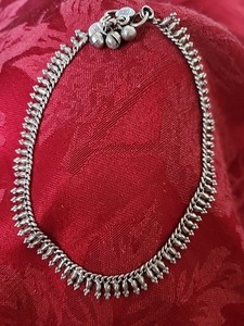 Vintage silver jewelry anklet tribal belly dance antique