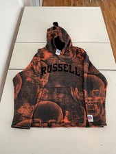 ASAP Rocky Russell Athletic Hoodie Small Orange Skull Grunge ASAP Worldwide Rock