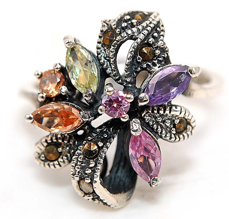 Amethyst 925 Solid Genuine Sterling Silver Ring Sz 5 NF1-8