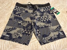 da-hui-mens-board-shorts-38-blue-grey-tropical-geometric-print-quickdry-with