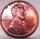 1935 P Lincoln Cent ** GEM BU TONED RED RD RB / UNC TONER