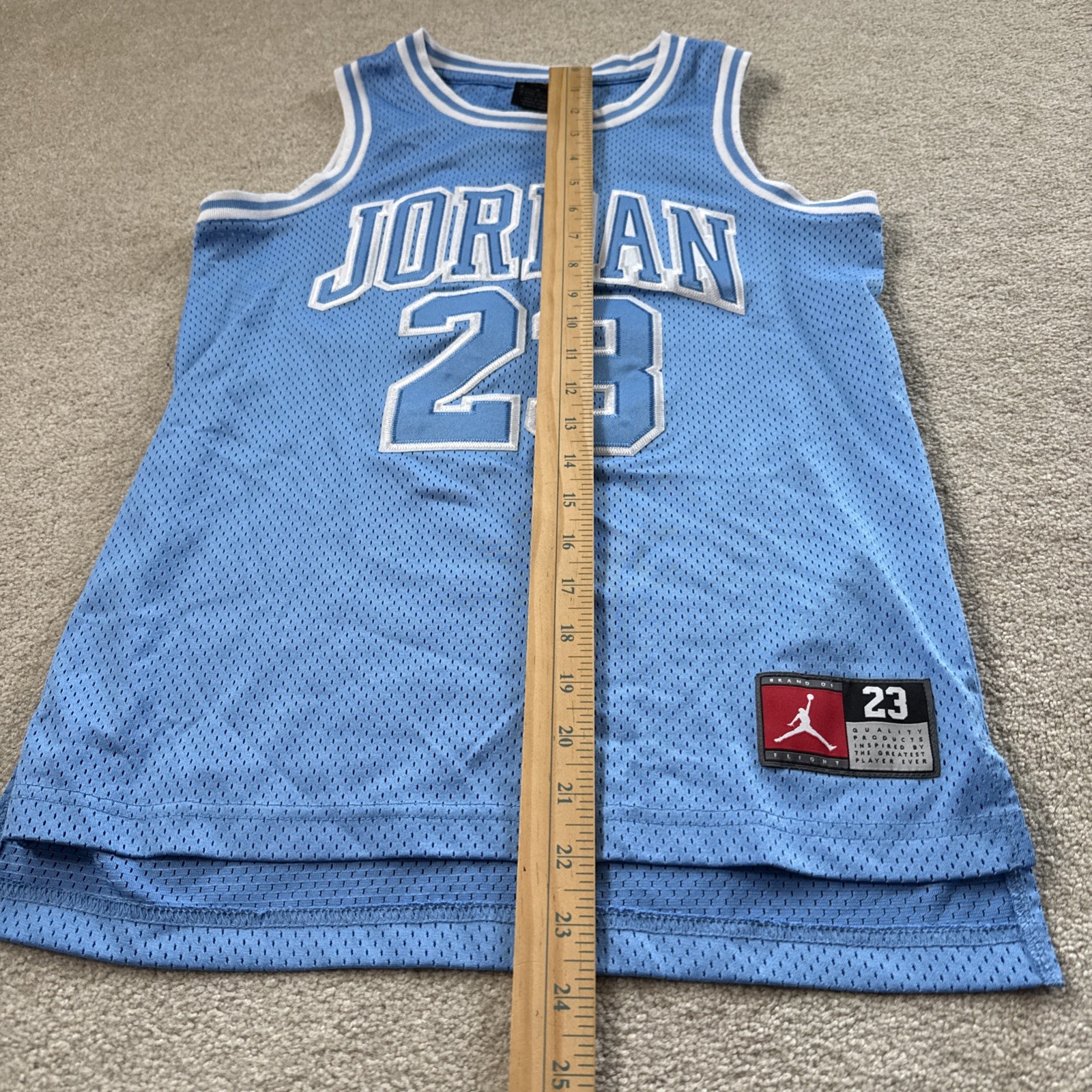 Michael Jordan 23 Jersey Boys M 10-12 Blue Basketball Mesh Nike Jumpman Top thumbnail 7