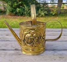 Vintage ELPEC Embossed Brass Flower Floral Pattern Indoor Watering Can - English