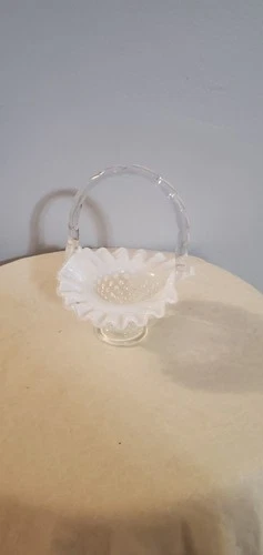 Fenton Hobnail Opalescent Small Glass Basket