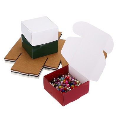 3.9x3.9x2'' 40pc General Purpose Gift Boxes, Black/White/Kraft/Red
