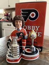 BOBBY CLARKE Philadelphia Flyers NHL Stanley Cup & Hart Trophies Bobblehead NIB!
