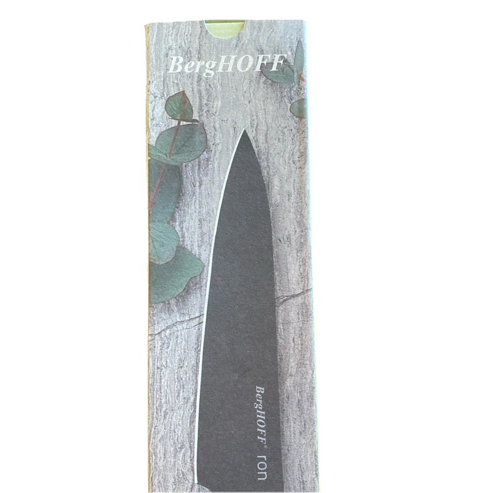Cuchillo utilitario BergHOFF RON 5” mango de madera de acero al carbono negro Foto 4 de 4